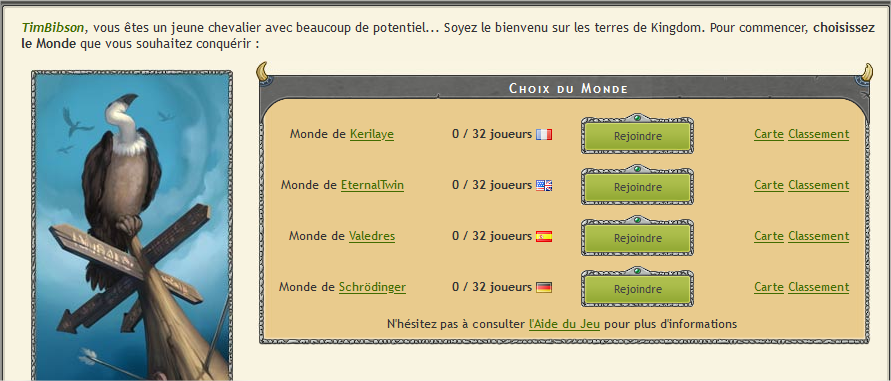 EternalKingdom - choix du monde